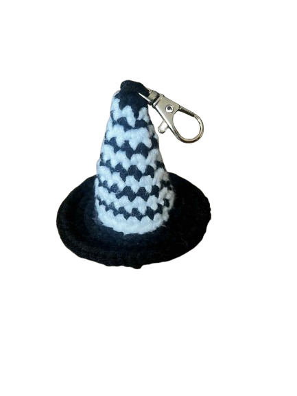 Chapeau de sorcière noir et blanc