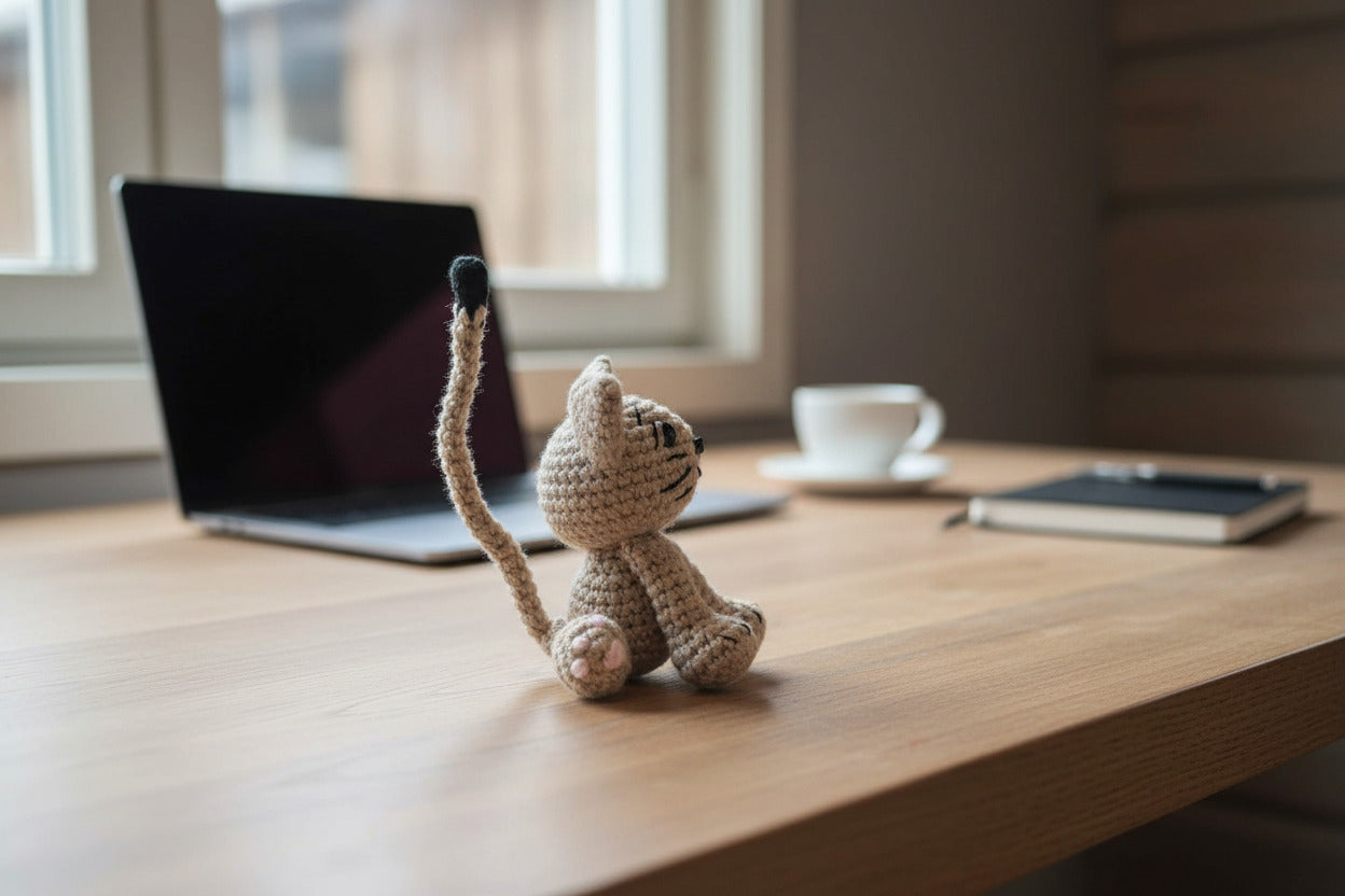 "Nöok" Petit Chat Malicieux - Décoration artisanale fait main