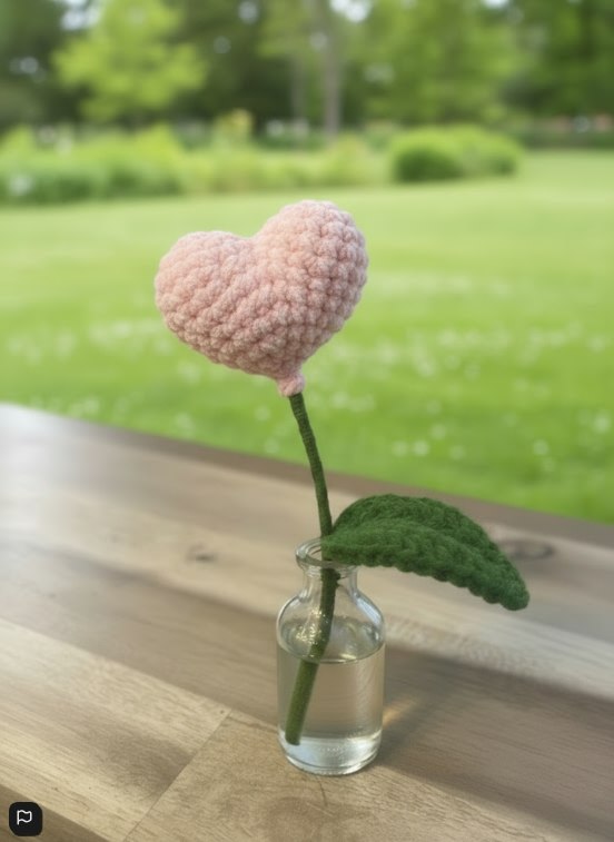 Fleur Petit Coeur Rose