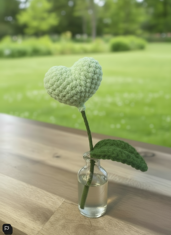 Fleur Petit Coeur Vert