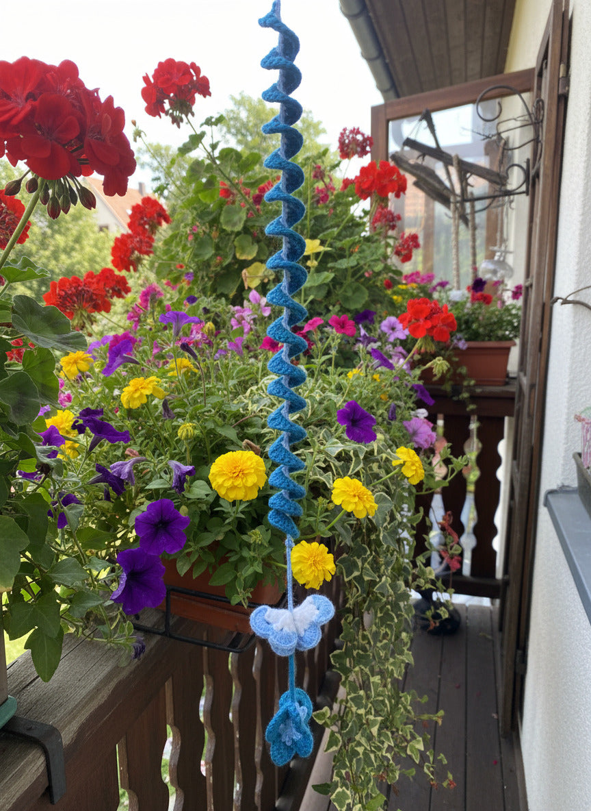 Suspension Spirale Papillons Bleue