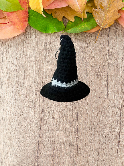 Chapeau de sorcière noir et gris