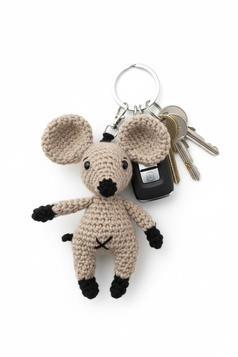 porte clé artisanale au crochet, décoration de sac, fait main, idée cadeau